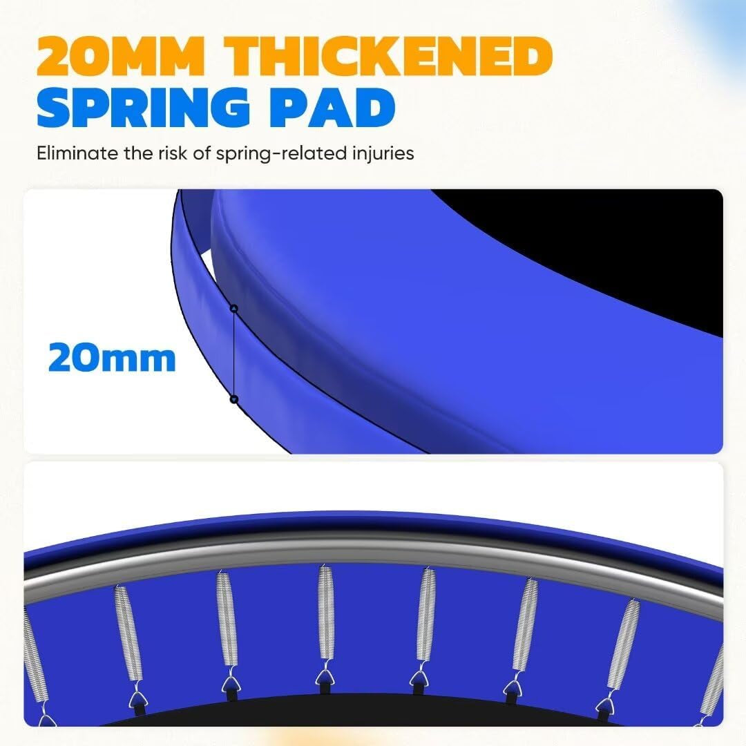 1200LBS Weight Capacity Trampoline 16 15 14 12 10 8 FT for Kids with Safety Enclosure Net for Children Adults Outdoor Yard Trampolines